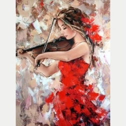 Malowanie diamentowe – gra na skrzypcach 30 × 40 cm