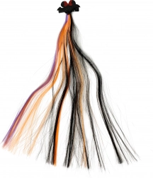 Tęczowy pasemko włosów z halloweenową spinką