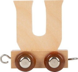 drewniany wagonik z literą U do kolejek small foot
