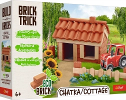 Trefl Brick Trick Eco Chata – zestaw z prawdziwych mini cegiełek (85 elementów)
