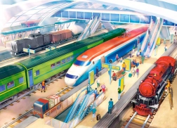 Puzzle 100 elementów Dworzec kolejowy