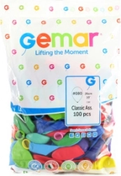 Balony klasyczne 26 cm, mix kolorów, 100 szt.