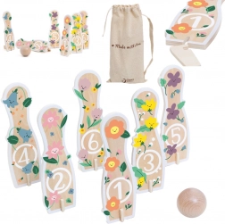 Drewniane kręgle dla dzieci 6 szt. z piłeczką CLASSIC WORLD