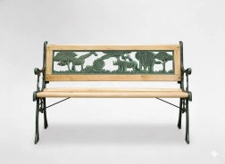 Ławka ogrodowa dla dzieci 82 × 39 × 50 cm z drewna i żeliwa