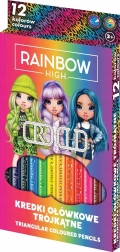 Trójkątne kredki 12 szt. ASTRA RAINBOW HIGH