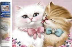 diamentowe malowanie zakochane koty 30 × 40 cm