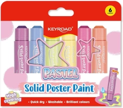 Kryjące farby temperowe w sztyfcie KEYROAD Pastel – zestaw 6 szt.