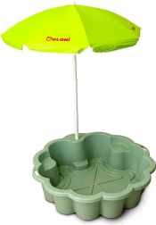 piaskownica kwiat EKO zielona z parasolem
