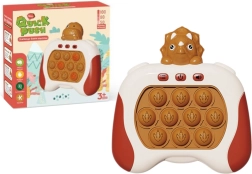 Sensoryczna gra triceratops Pop It ze światłami i dźwiękami, brązowa