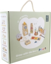 Drewniany edukacyjny zestaw dla maluchów 12–18 miesięcy PolarB Grow‑With‑Me Box