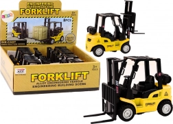 Metalowy wózek widłowy z napędem ciernym – żółty