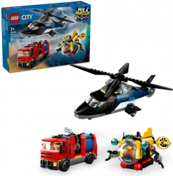 LEGO CITY helikopter, wóz strażacki i łódź podwodna