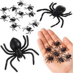 Plastowe dekoracje pająków RUHHY 10 szt.