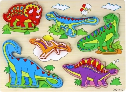 Drewniane 3D Puzzle dla Dzieci Gra Logiczna Dinozaury