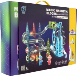 Magnetyczny tor kulkowy 80 elementów ze światłem i muzyką