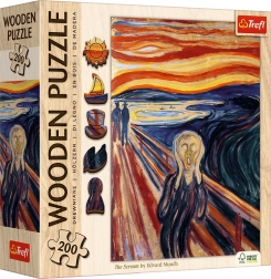 Drewniane dwustronne puzzle TREFL – EDVARD MUNCH: Krzyk, 200 elementów