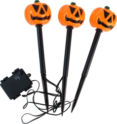 LED ogrodowe dekoracyjne szpilki dynie Halloween, zestaw 3 szt., 30 cm