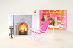 Glorie zestaw z kominkiem i mebelkami dla lalek
