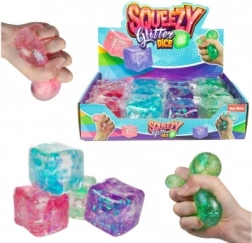 Antystresowa błyszcząca kostka do ugniatania 6 × 6 cm