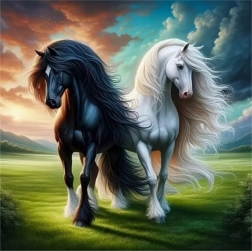 Diamentowe malowanie czarno-białe 30 × 40 cm