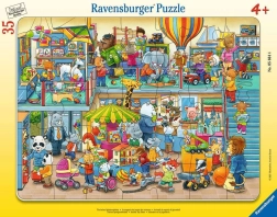 RAVENSBURGER Puzzle Zwierzęcy sklep z zabawkami 35 elementów