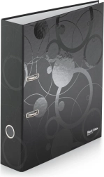 Segregator A4 z mechanizmem dźwigniowym 7 cm Black and White, czarny
