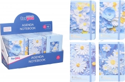 Notes w linie 9 × 14 cm, motyw kwiatów – mix