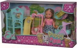 Lalka Evi na placu zabaw dla szczeniąt