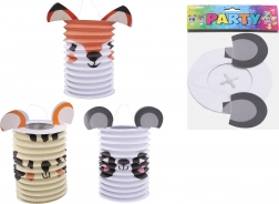 Lampion walec z motywem zwierzątek 15 cm