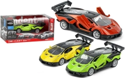 Metalowy wyścigowy samochodzik na napęd typu pull-back 12 cm