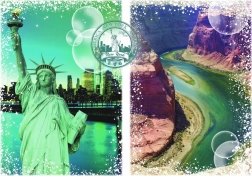 Puzzle Podróż dookoła świata: Stany Zjednoczone Ameryki 2000 elementów