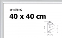 Plastowa rama 40 × 40 cm – srebrna