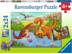 Puzzle RAVENSBURGER figlarne dinozaury 2×24 elementów