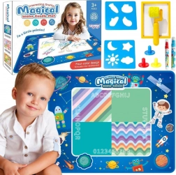 Woopie wodna mata do rysowania XXL 100 × 80 cm – kosmos, niebieska