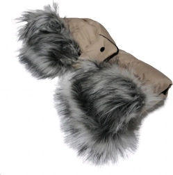 mufka do wózka 2w1 z futerkiem latte New Baby