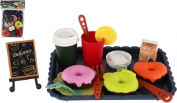 dziecięcy zestaw do herbaty i kuchni z jedzeniem na tacy