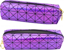 Holograficzny fioletowy piórnik jednokomorowy