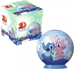 3D puzzleball DISNEY Stitch i Angel 54 elementów