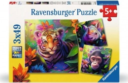 Puzzle Młode zwierzęta z dżungli od Ravensburger 3x49 elementów