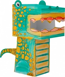 Papierowa układanka 3D do kolorowania – kot – Tyranozaur