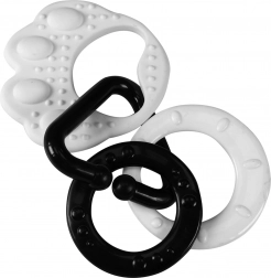 Gryzak w kształcie niedźwiedziej łapki dla niemowląt – czarno-biały, kontrastowy