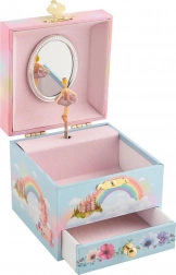 GOKI muzyczna szkatułka na biżuterię Tęczowy świat – melodia Jezioro łabędzie