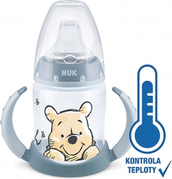Butelka treningowa NUK Kubuś Puchatek z kontrolą temperatury 150 ml szara