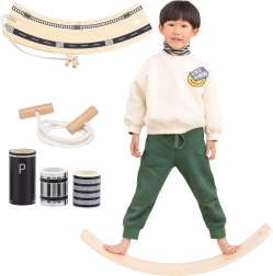 Drewniana deska balansująca Viga ze sznurem i drogą