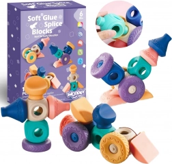 Woopie sensoryczne klocki konstrukcyjne do ściskania, 13 elementów