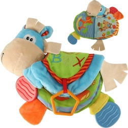 Dziecięca książeczka sensoryczna z grzechotką i gryzakiem Osiołek