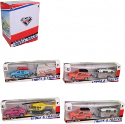 Auto z przyczepą - Zabawka dla dzieci, 19 cm