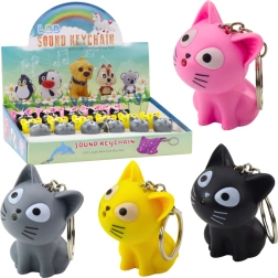 Brelok kotek z latarką LED i dźwiękiem, mix kolorów