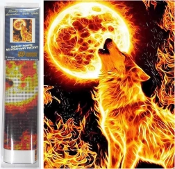 Diamentowe Malowanie Ognista Pełnia 30x40 cm