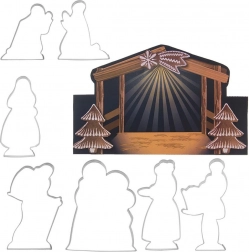 Zestaw nierdzewnych foremek świątecznych – szopka betlejemska, 7 szt.